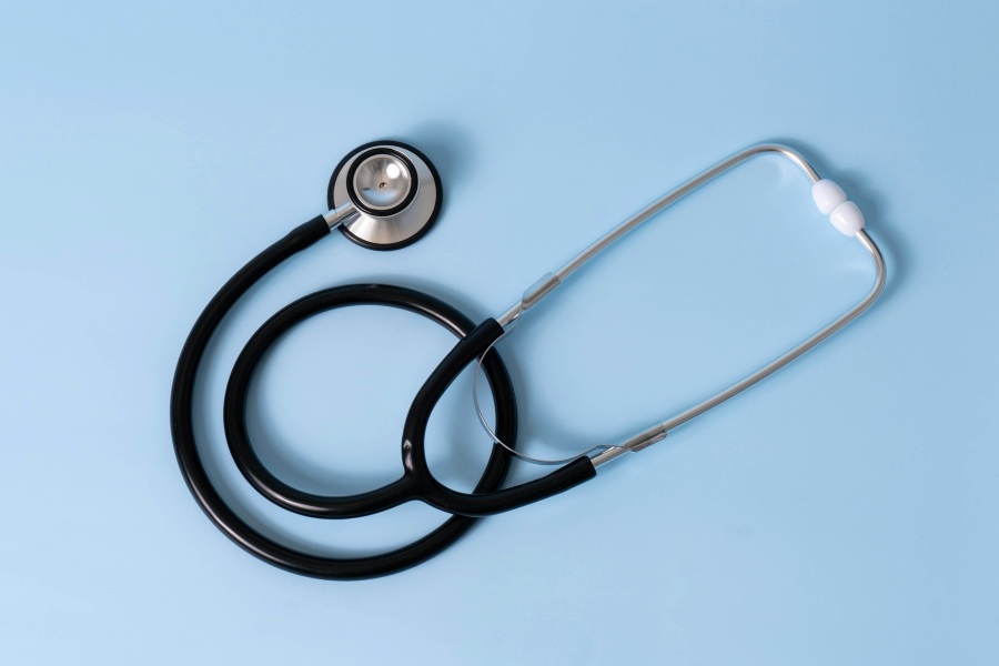 Doctor's Stethoscope on Blue Background